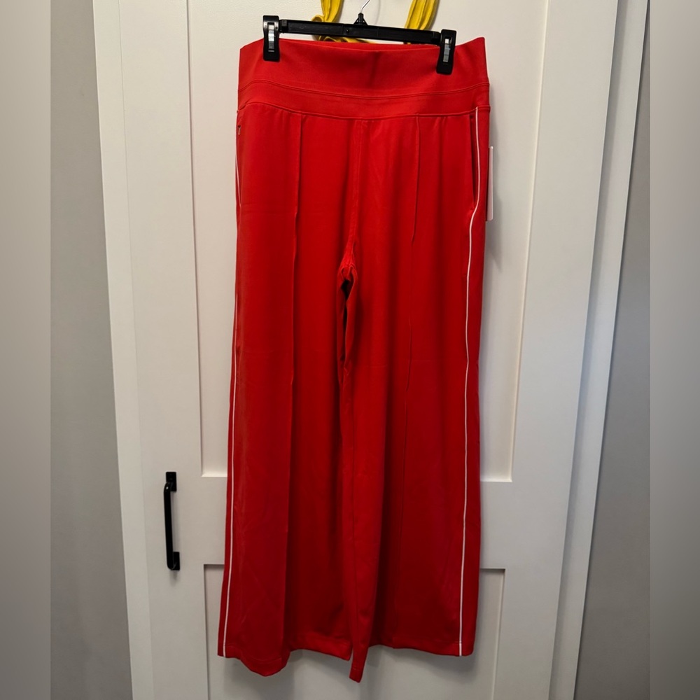 Athleta Venice track stripe Red Wide-Leg Pants